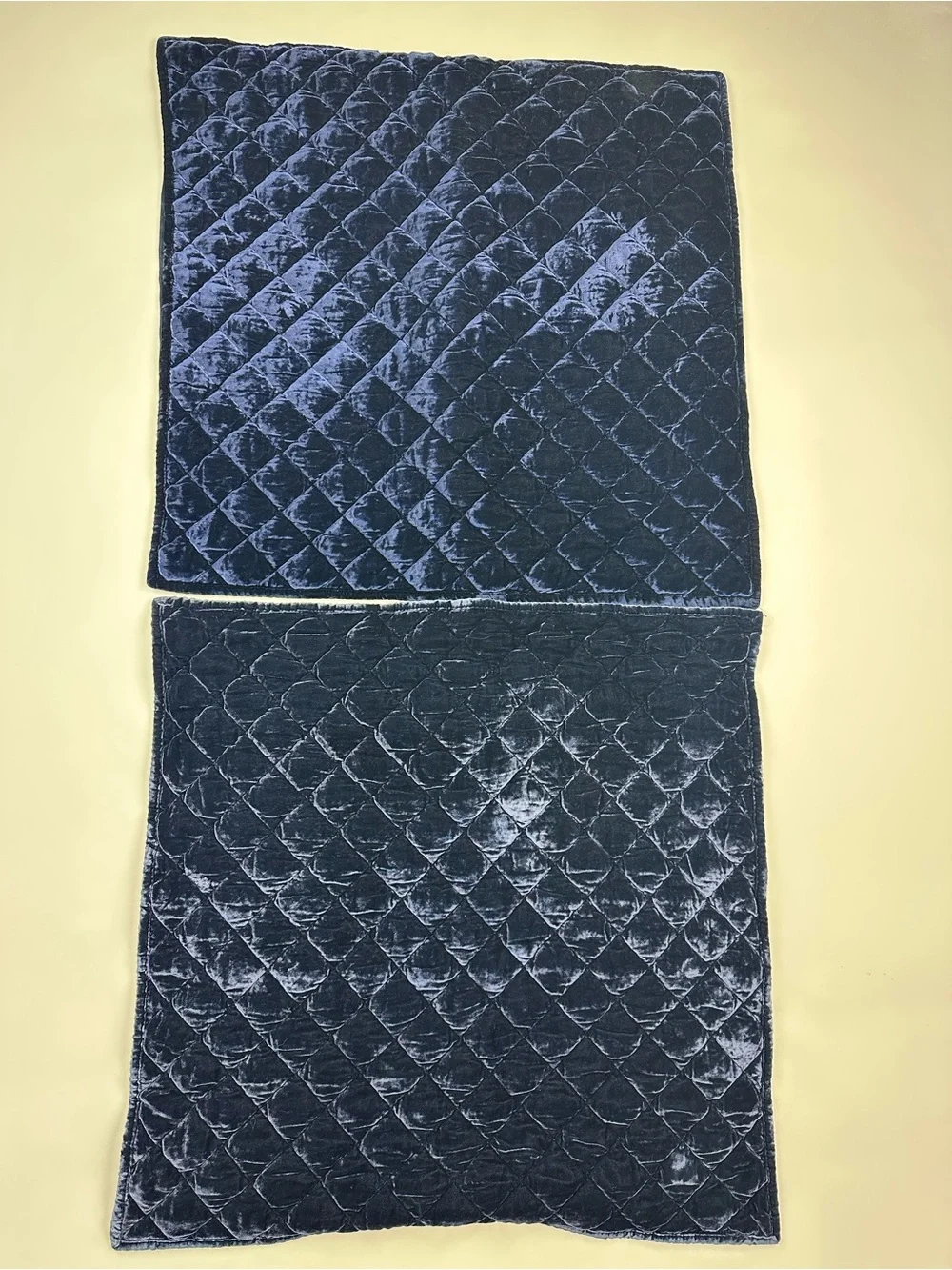 Pottery Barn Blue Velvet Euro Shams Set of 2